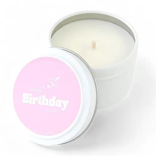 Candle 'Happy Birthday' Soy Wax Candle Tin Candle 'Happy Birthday' Soy Wax Candle Tin