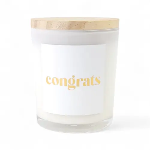 Candle - 'Congrat's Soy Wax Candle Jar with Wooden Lid Candle - 'Congrat's Soy Wax Candle Jar with Wooden Lid