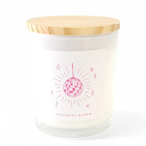 Candle 'Birthday Queen' Soy Wax Candle Jar / Wooden Lid Candle 'Birthday Queen' Soy Wax Candle Jar / Wooden Lid