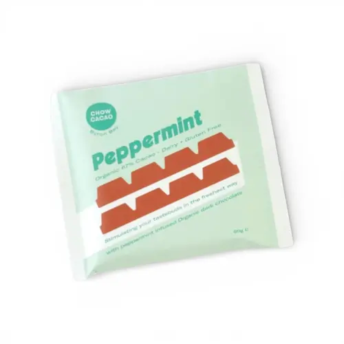 Chow Cocao Organic Peppermint Dark Choc 60g Chow Cocao Organic Peppermint Dark Choc 60g