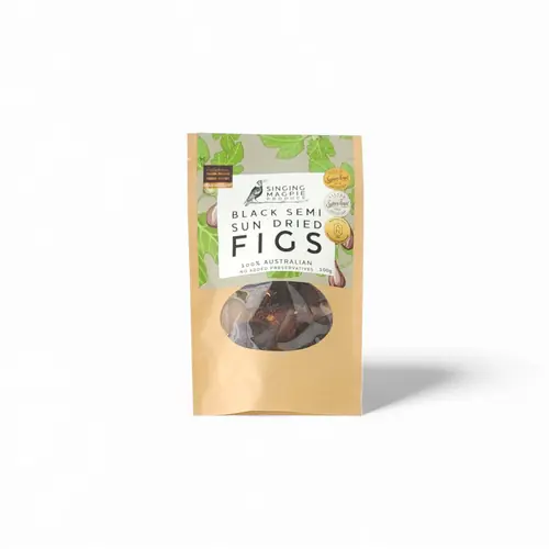 Singing Magpie Black Semi Sun Dried Black Figs 100g Singing Magpie Black Semi Sun Dried Black Figs 100g