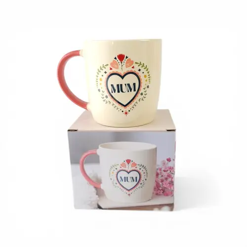 Mug - Mum Heart Folk Art Mug - Mum Heart Folk Art