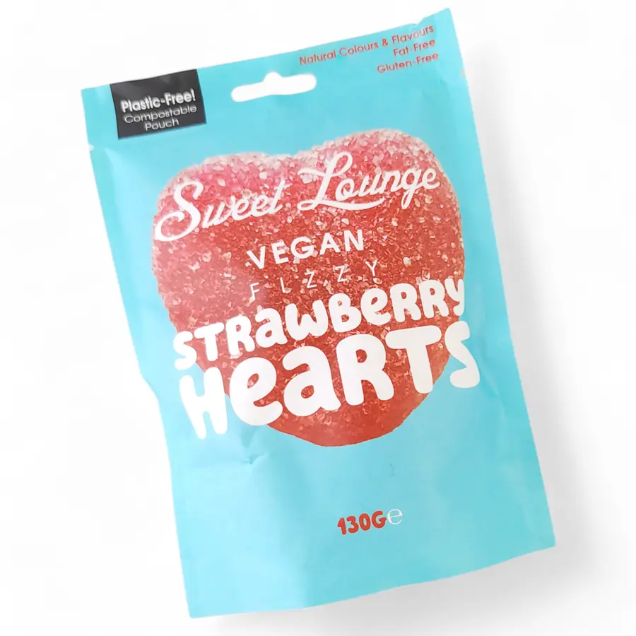 Vegan Fizzy Strawberry Hearts