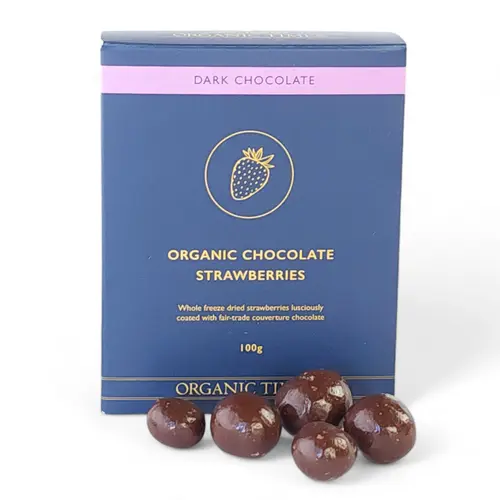 Organic Times Dark Chocolate Strawberries 100g