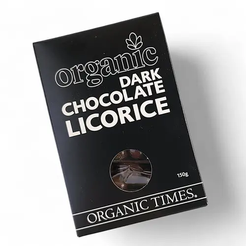 Organic Times Dark Chocolate Licorice 150g