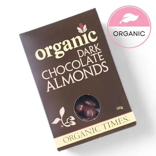 Organic Times Dark Chocolate Almonds 150g