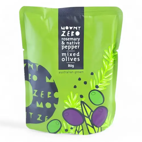 Mount Zero Rosemary & Native Pepper Mixed Olives 80g