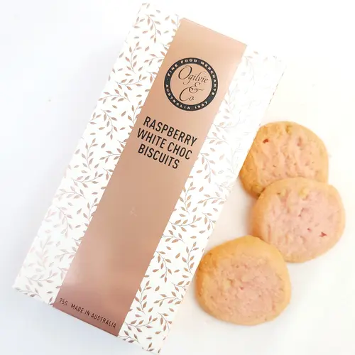 Ogilvie & Co. Raspberry White Chocolate Biscuits 75g