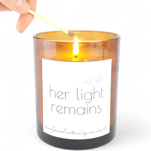 Candle - 'Her Light Remains' Soy Candle Jar