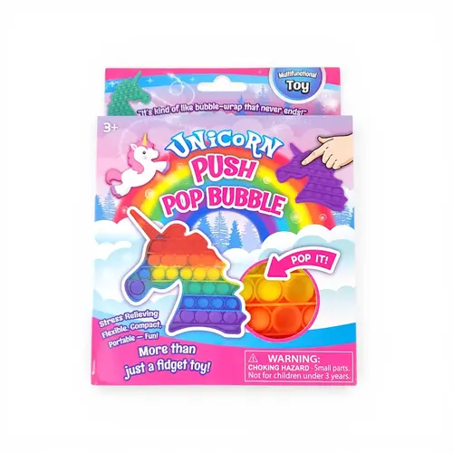 Push Pop Bubble Fidget Toy - Unicorn 21cm Push Pop Bubble Fidget Toy - Unicorn 21cm