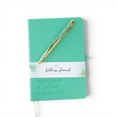 Journal - Wellness Journal with Aventurine Pen Journal - Wellness Journal with Aventurine Pen