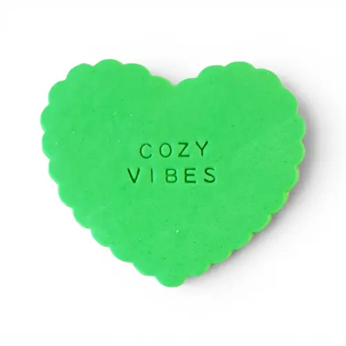 Cookie ' Good Vibes' Iced Green Cookie Shortbread Heart Cookie ' Good Vibes' Iced Green Cookie Shortbread Heart
