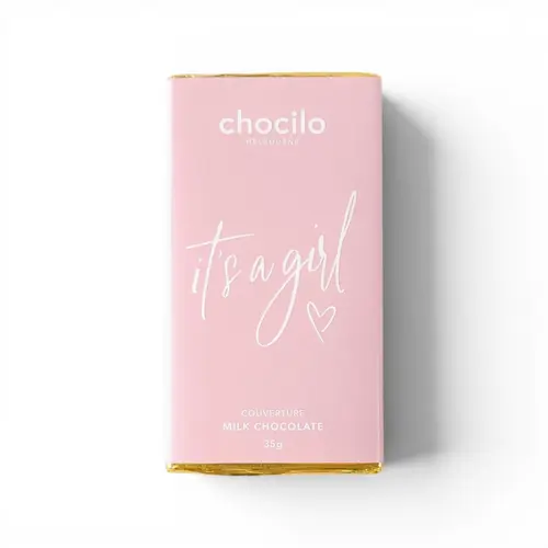 Chocilo Melbourne 'It's a Girl' Milk Choc Bar 35g Chocilo Melbourne 'It's a Girl' Milk Choc Bar 35g