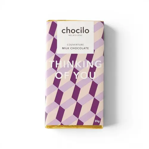 Chocilo Melbourne 'Thinking of You' Milk Choc Bar 35g Chocilo Melbourne 'Thinking of You' Milk Choc Bar 35g
