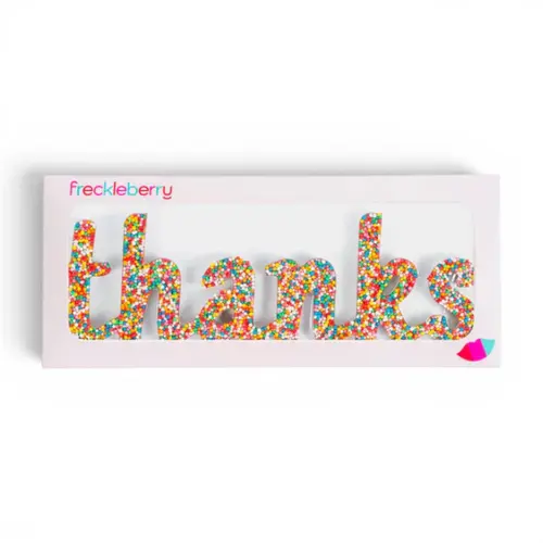 Chocolate Freckle Word '' THANKS Chocolate Freckle Word '' THANKS